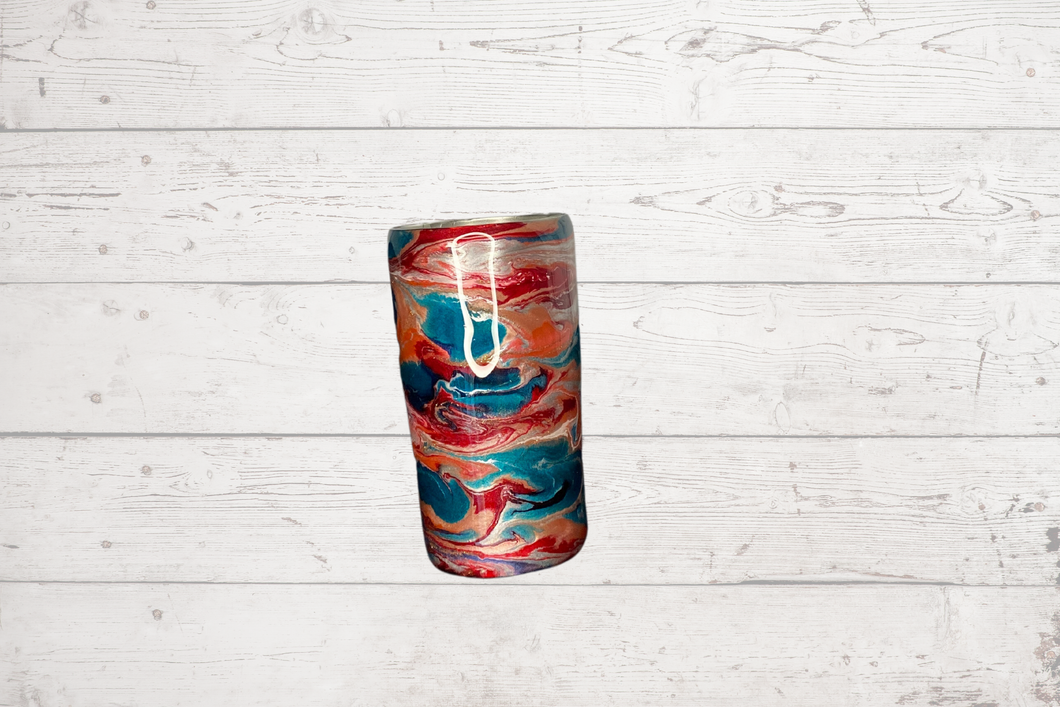 Coral and Teal 12 oz Tumbler