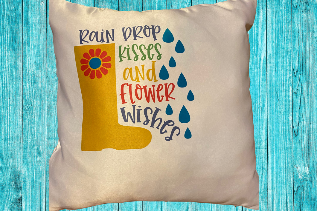 Rain Drop Kisses and Flower Wishes Decorative Pillow cover