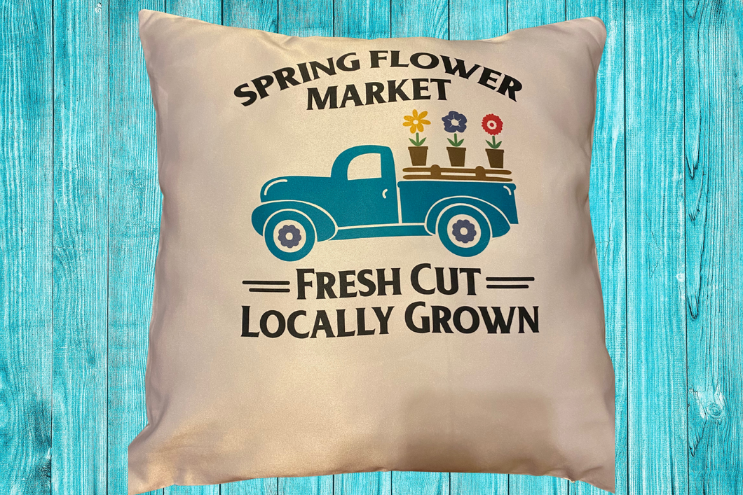 Spring Flower Market Decorative Pillow Cover